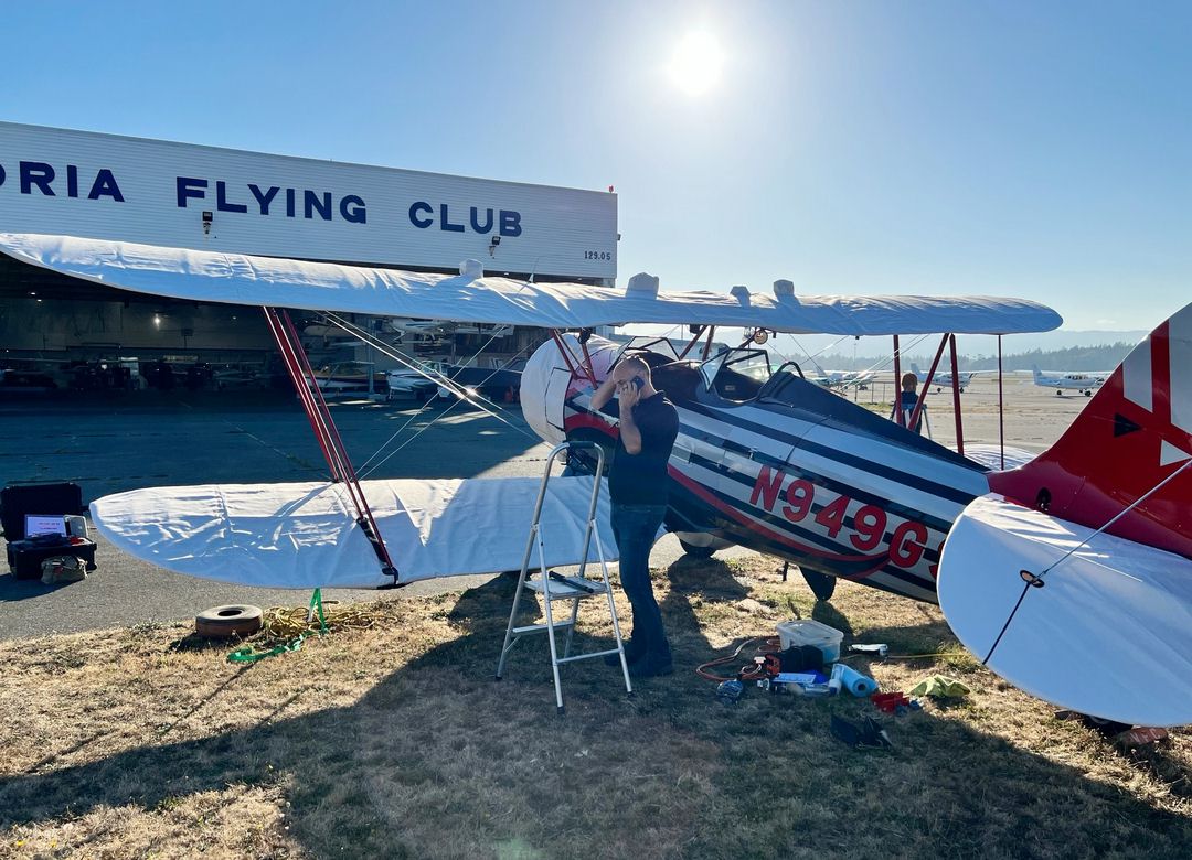 Waco YMF-5 Engine, Extended Canopy, Wing Covers & Horizontal Stab Covers